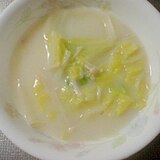 白菜とえのきのコンソメミルクスープ